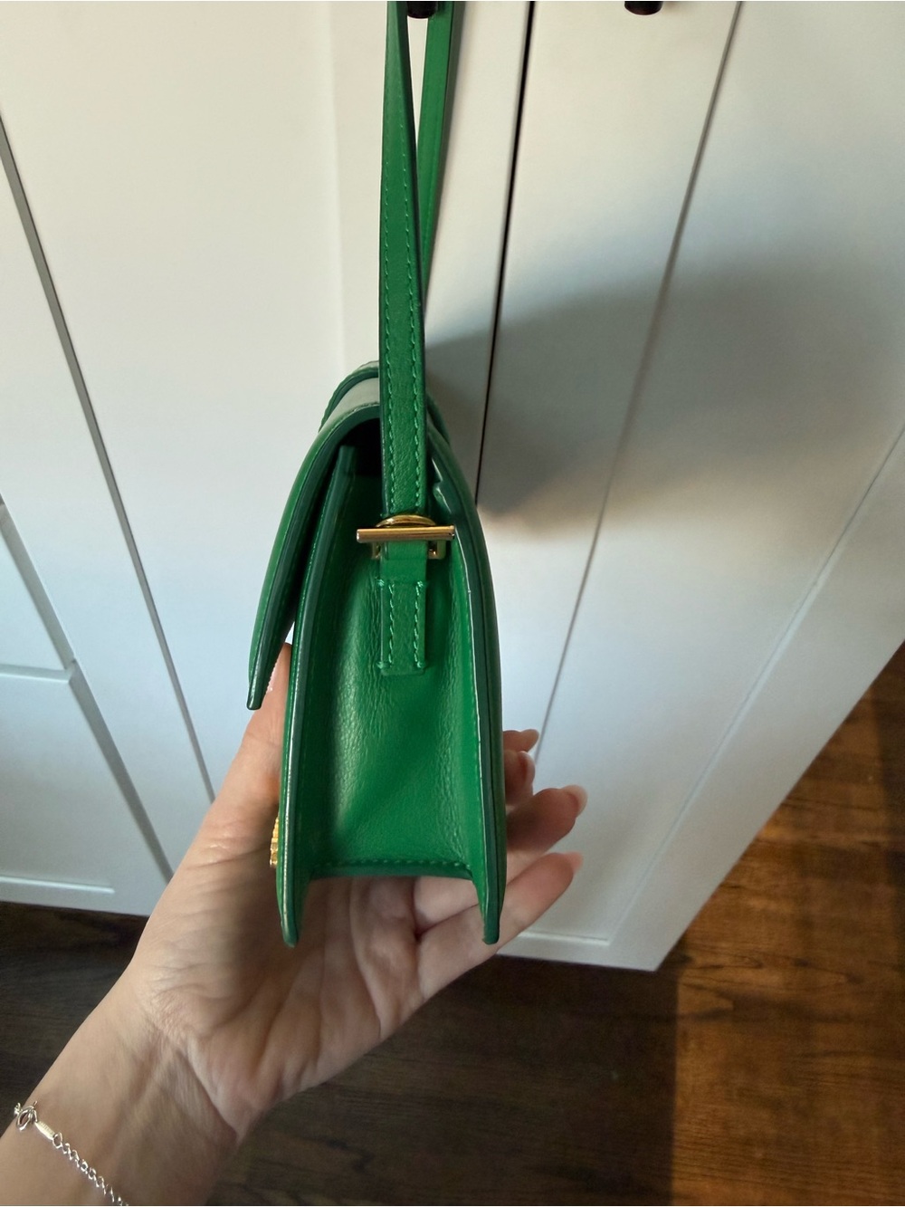 Jacquemus Long Le Bambino Leather Shoulder Bag – Green - Picture 4 of 6